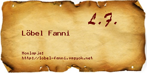 Löbel Fanni névjegykártya